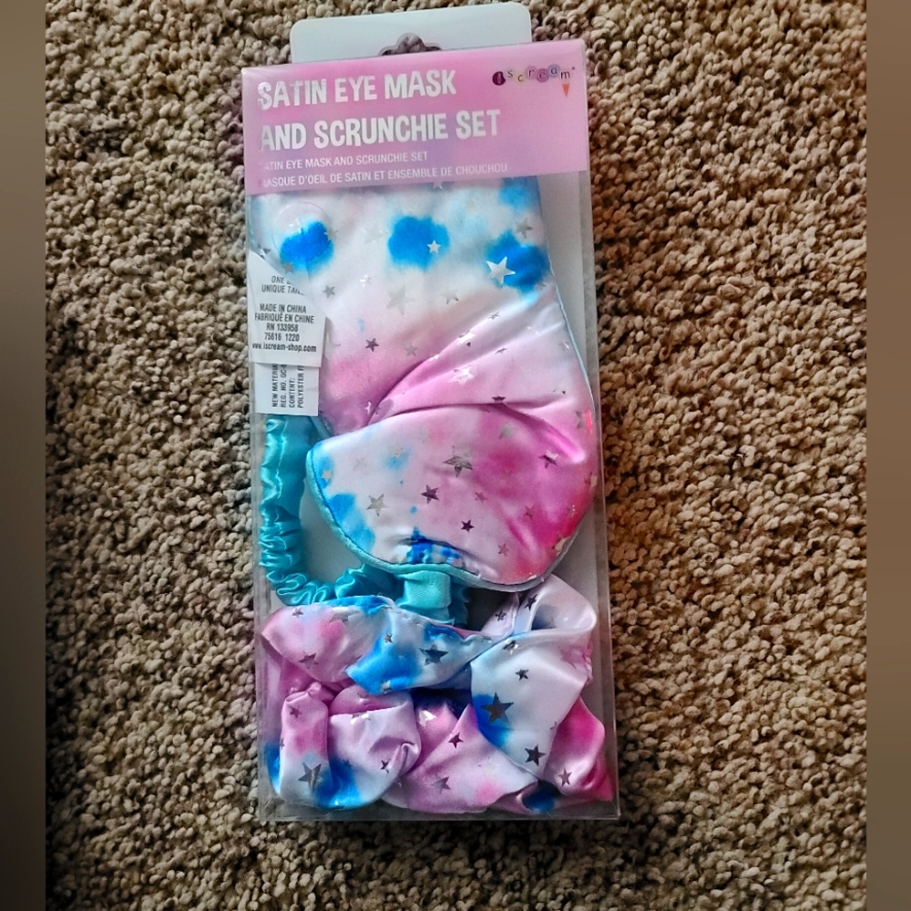 iscream satin eye mask and hair tie